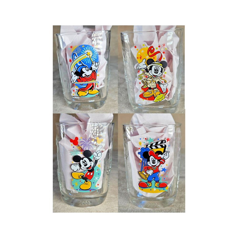 Y2K McDonald's Walt Disney World Celebrate 2000 - Set of 4 Glasses EUC Vintage